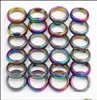 Anneaux de bande Bijoux 6 mm rétro Rétro Hématite Colorf Anneau Largeur Cambered Surface Rainbow Color Christmas Present DHTWK7909595