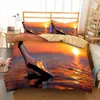 Bedding Sets Print Hawaiian Scenery Set Sea Wave Sunrise Duvet Cover With Pillowcase Microfiber Fabric Dekbed Overtrek Bed
