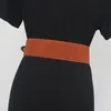 Double vintage incurvante boucles en métal PU ceinture de taille pour femmes Chaîne multicouche élastique Robe de corset de créateur 240329