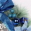 Fleurs décoratives 30cm Joyeux Noël Porte de couronne d'arbre suspendu Garland mur ornement de Noël couronnes Garlands Plantes Decor pour 2024 ans