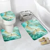 Badmatten toilet badkamer driedelige set met stoelhoes niet -slip polyester vloer tapijt tapijt u vorm contour