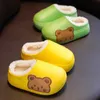 Slipper Autumn Inverno Nuovo Cartoon Bear Batton Cotton Slipper Sole Solo impermeabile Ragazzo da ragazzi Calda IN IN IN INDIO COLDA SCHE ANTI SLIPER SLIPERS 2448 2448