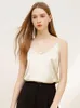 Women's Tanks BornToGirl Casual Solid Satin Silk Camis Top Women Spring Summer Y2K Streetwear Sexy Black White Pink Brown Green Tops