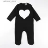 Rompers Baby Romper Pyjama Kids Kleding Lange mouwen Kinderen Kleding Hartster Baby Overalls Ribbed Boy Girls Dessen Footies Romper L47