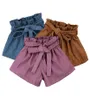 Baby Corduroy Bow Shorts Crianças Ruffle PP Pants Kids Inst Shorts 2019 Summer pão shorts 3 cores C59157695284