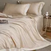 Light Luxury Style Solid Color 100 Thread Count Sky Silk Cotton Four Piece Set, All Cotton Ice Silk Quilt Cover, Naked Bedding Sheet, Fitted Sheet, Bedding Supplies