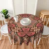 Tkanina stołowa Terracotta i Tan Honeycomb Tile Tablecloth 60 cali okrągła 152 cm miękka dekoracyjna granica