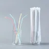 Disposable Cups Straws 100Pcs/lot Flexible Plastic Drinking Fluorescent Party Bar Club DIY Drink Straw Accessories