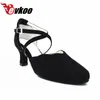 Dance Shoes Evkoodance Size US 4-12 Dancing Low Heel 5cm Professional Nubuck Latin Ballroom Satin For Women Evkoo-472