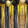 Party Decoration Glitter Black Gold Tinsel Fringe Foil Gardin Bakgrund Födelsedagsdekorationer Bakgrundsgardiner Bröllop Vuxen Jubileum