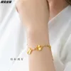 VAC bracelet New Four Leaf Grass Bracelet Womens 999 Foot Gold and Silver Solid Laser Shadow Gold Package Silver Handicraft Gift