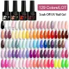 Платья Lylycute 129pcs/Set Gnail Gel Plick Colors Полу постоянного гибридного гелевого лака базовый верхний слой впитывает из ультрафиолетового светодиода DIY Art Nail Art