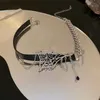 قلادة قلادة بيلاندي أزياء المجوهرات سلسلة أسود بو قلادة قلادة 2022 اتجاه جديد العنكبوت غير متناظرة قلادة النساء