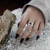 Anelli a grappolo mlkenly 925 anello irregolare in argento sterling per donne gioielli punk alla moda per matrimoni abbaglianti cz pietra grande anillos moderna