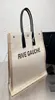 ウォレットデザイナートートバッグRive Gauche Handbags Luxury Linen Shopping Bag Leather Handles Zipper Pocket Ins 4836CM6970662