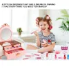 49 PCS DRESSER Kids Makeup Kit For Girls toalettbord Prinsessan Verklig tvättbar låtsas spela kosmetiska set leksaker med spegel non 240407