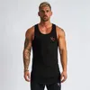 Mens Gyms Summers Tanque de fitness top top algodão esportivo de cota de streetwear casual singlets de impressão na marca de vestuário masculino tops 240408