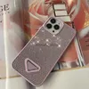 Cell Phone Cases Designer Leather Mobile Case For Iphone 14 13 12 Pro Max Fashion Women Men Water Resistant Luxury Rhinestone Q240408