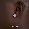 Boucles d'oreilles pour hommes pur argent carré hip hop américain quatre boucles d'oreilles hiphop ultra étincelantes