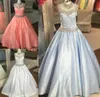 Little Roise Girls Pageant Dresses 2019 Aline High Neck Real Po Light Sky Blue Blue First Communion Dress For Girl Flo4301041