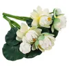 装飾的な花2 PCSミニ人工植物シミュレーションロータス装飾POの小道具のような花束白い花嫁