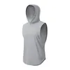 Men's Tank Tops Plain Fitness Hooded Top Mens Summer Solid Muslce Shirt Hoodies Cotton Blank Bodybuilding Sleeveless Vest Workout Singlets