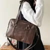 Bolso de hombro de estilo preppy japonés PU cuero Jk uniforme Bolsos de chicas de color puro