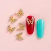 Nail Art Decorations Tiktok Online Hollow Butterfly Super Flash Rhingestone Gold and Silver Alloy Small Fresh