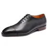 Italian Pointed Leather Shoes for Mens New Formal Business Three Joint Oxford Toe Layer Cowhide