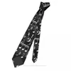 Bow Ties Dancing Music Notes 3D Druk krawat o szerokości 8 cm Poliester Koszulka Akcesoria Dekoracja imprezowa