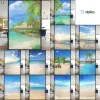 Filmes Sea Landscape Pattern Pattern Privacy Window Film No Glue Static clings Frosted Glass Film Beach Ocean Scenary Stained Window Sticker