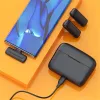Chargers J13 trådlös Lavalier -mikrofon med laddningsfodral Portable Audio Video Mottagare MIC för iPhone Samsung Xioami Live -sändning