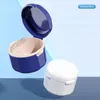 Denture Bath Box for Cleaning and Storing False Teeth with Hanging Net Container - Dental Storage Case for Dentures