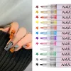 POSISATION 10 / 12PCS Nail Art Drawing Graffiti Gel stylo Plastic Nethropof Painting Line Marker Brusher Pen Nail Manucure Decoration Tools