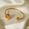 Bangle Uworld einzigartige geometrische offenes Armband Edelstahl Gold plattiert farbhilfe wasserdichtem Schmuck für Frauen Valentinstag Geschenk