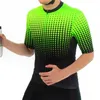 Racing Jackets Fualrny Fluorescent Green Cycling Jersey Road Bike Summer Mens Dots Flyweight Mtb Breathable Clothes Bicycle Clothing