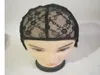 Żeńskie koronkowe peruki czapki kapelusz nakrycia głowy z regulowanym paskiem czarny materiał z siatki peruk