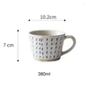 Tasses en céramique à main tasses à thé à la maison japonais home tug tasse esthétique drinkware petit déjeuner lait porcelaine tasse micro-ondes four