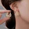 Boucles d'oreilles cerceaux Shangzhihua Géométrique Design Sense Élégante Personnalité de perles pour les femmes accessoires de bijoux vintage européens et américains