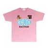 Rhude Brand Tshirt Mens Designer T Shirt Womens Design Kort ärm trendiga modekläder RH041 DREAM INSPIRATION Tryckt Kort ärm T-shirt Size S-XXL