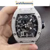 RELISÕES DE LUMO MECÂNICO SWIST SWISS DIAL CERAMICA DIETRILHO DE BORRAGEM DIAMEIROS PRATA SKELETON SPECT RM010 ETA AUTO -ALECIMENTO IBELO PULHE