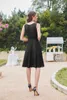 Casual Dresses Misshow Little Black Dress Short Summer Women 2024 Korean Style Ruched Bust V Neck Club Party for Female