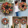 Dekorativa blommor 3st Thanksgiving Wreath Classic för Halloween Autumn Harvest lyxig ytterdörrfönster hängande konstgjorda