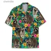 Chemises décontractées pour hommes Nouveaux chemises de chien de canard imprimées 3D Mentes surdimensionnées Hawaiian Shirt Top Summer Aloha Shirt Casual Abède Street Childrens Garnières courtes YQ240408