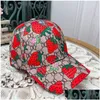 Boll Caps Baseball Cap Designers Hats Luxury Stberries Designs Sportstil Travel Running Wear Hat Temperament mångsidig Mtiple Col DHK0W