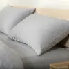 Bedding Sets Cotton Bed Sheets 4pcs Elegant Solid Color Grey Duvet Cover Set With Fitted Sheet Super Jersey Knitted Gray Linen