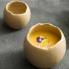 Skålar äggskalformad keramisk skål tjock soppdessert franska molekylkök konst bordsartiklar hem kök oregelbundet