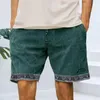 Men's Shorts Moisture-wicking Workout Vintage Print Summer With Elastic Waist Drawstring Knee Length Casual For Exercise