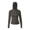 Yoga wear womens lululemmon hooded jackets sweatshirts designers sports coats double-sided sanding fitness chothing hoodies high-quality Scuba clothes