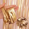 Décoration de fête 1x2m Matte Gold Sliver Wedding Curtain Metallic Foil Fringe Shiny Rain Supplies Probelles Fond